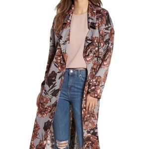 Abstract Print Trench Coat